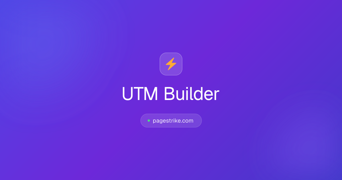 Free UTM Builder | PageStrike